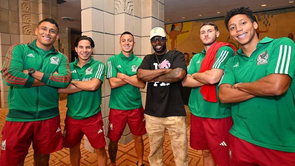 Randy Arozarena visitó a la Selección Mexicana y todos hicieron su clásica celebración