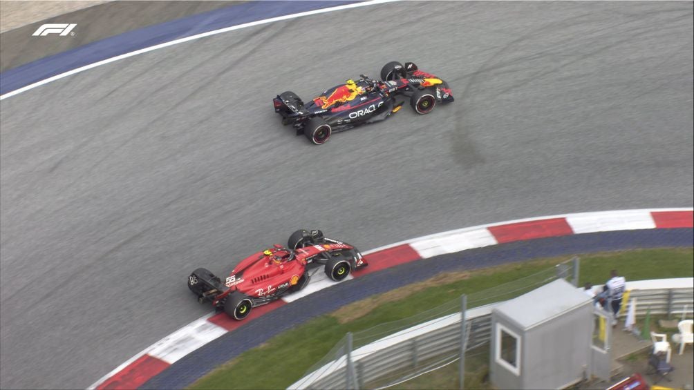 Pérez en el duelo ante Carlos Sainz