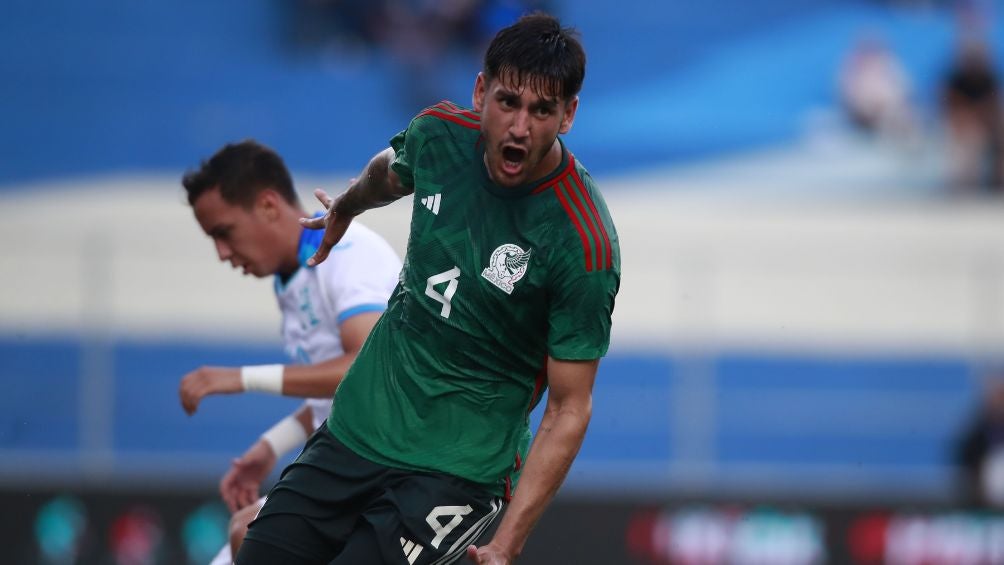 Jesús Gómez celebra su gol en la semifinal