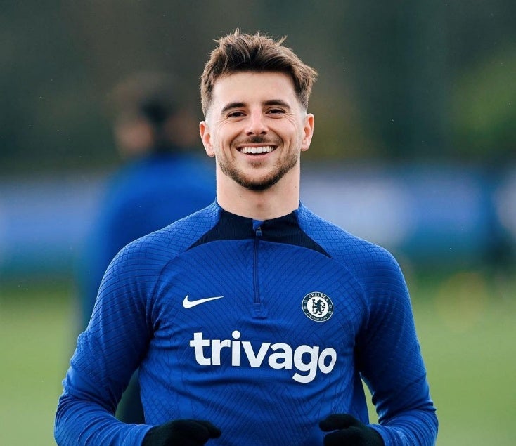 Mason Mount en un entrenamiento con Chelsea