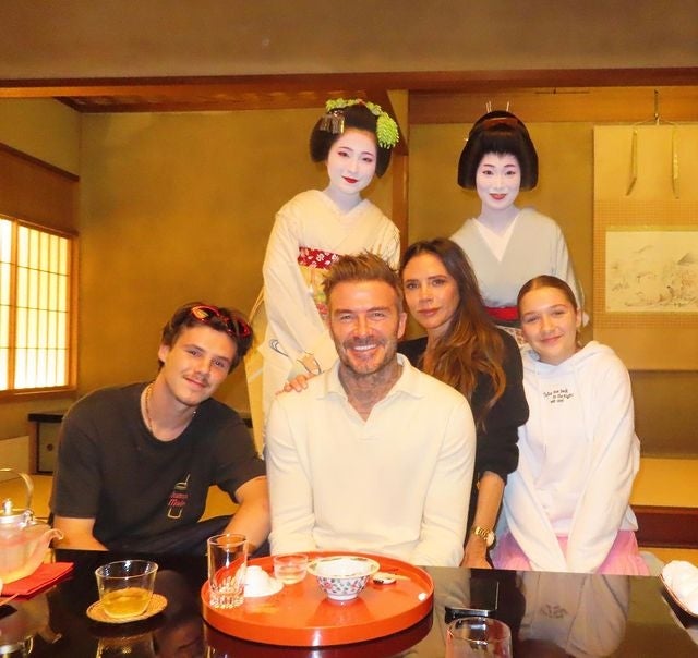 Beckham junto a su familia en Japón