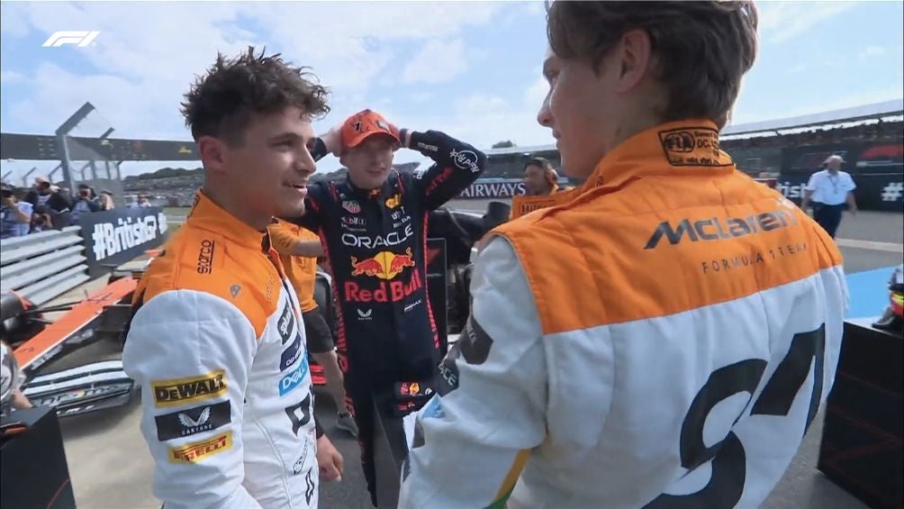 Lando junto a Verstappen y Piastri