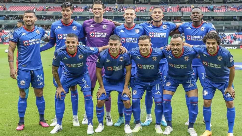 El equipo celeste en el encuentro ante Toluca