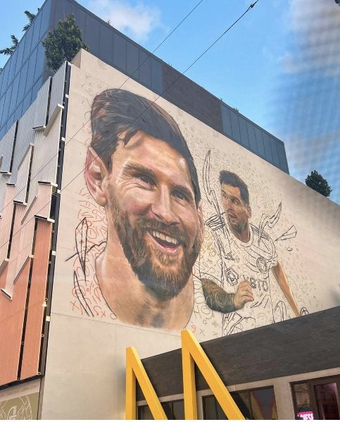 Así quedó el mural de Messi en Miami