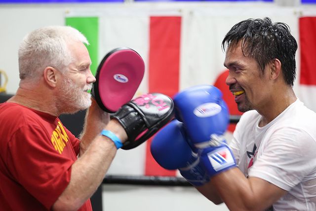 Manny Pacquiao durante su entrenamiento 