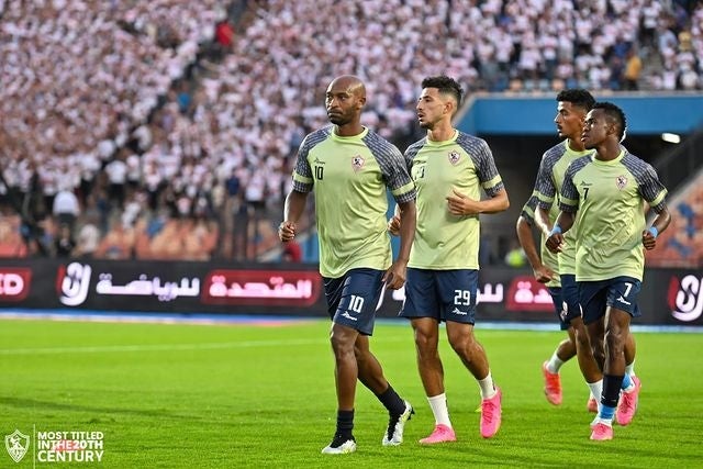 Jugadores del Zamalek entrenando previo al partido 