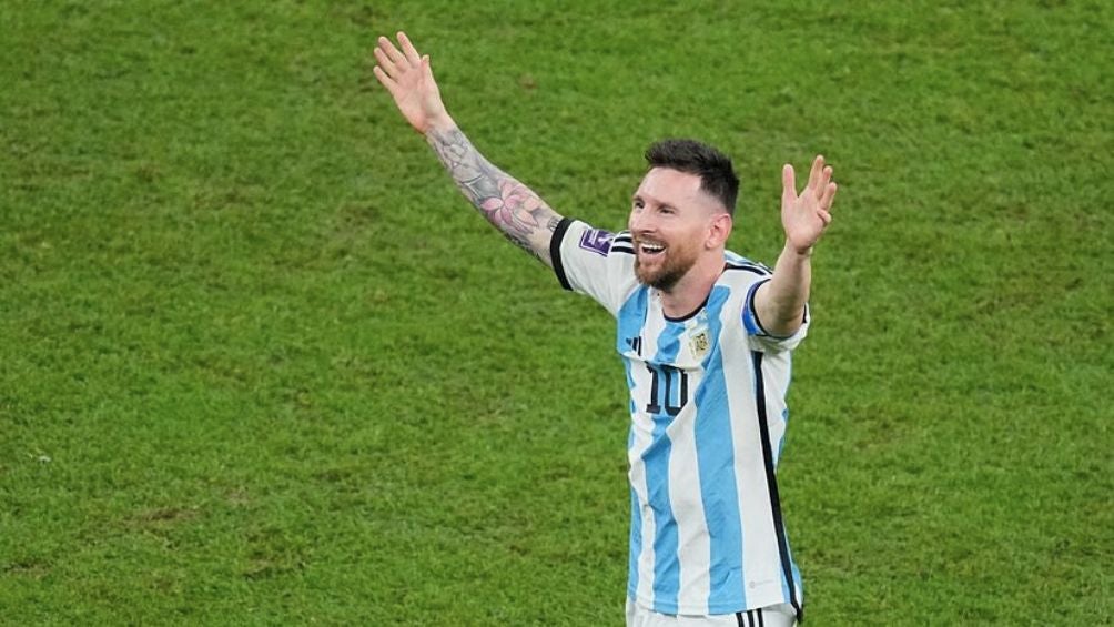 Lionel Messi celebrando con Argentina