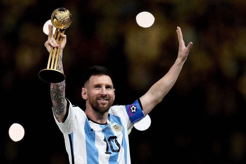 Leo Messi en la final de la Copa del Mundo de Qatar 2022