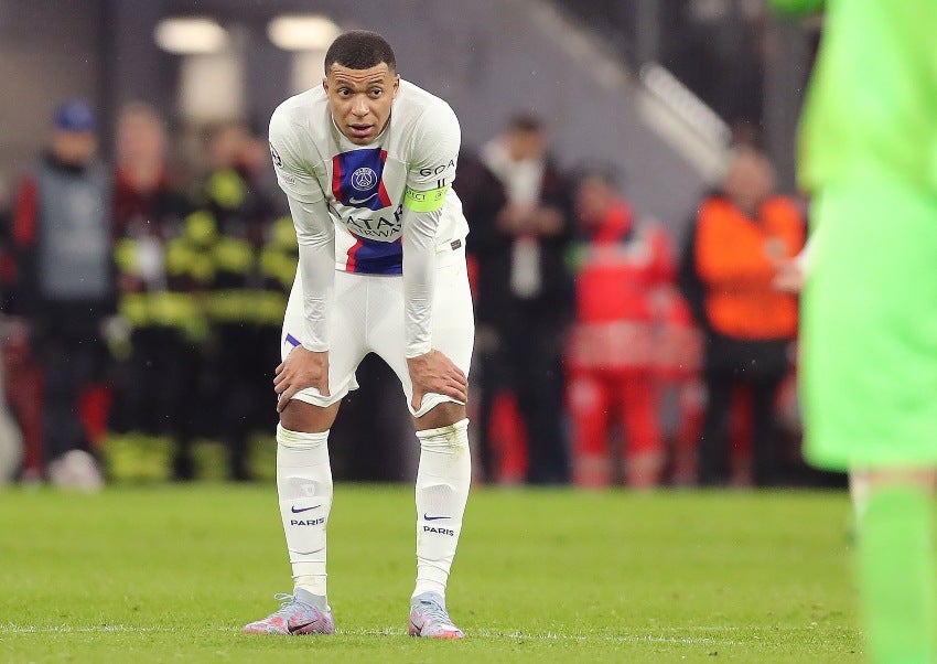 Mbappé en un partido del PSG