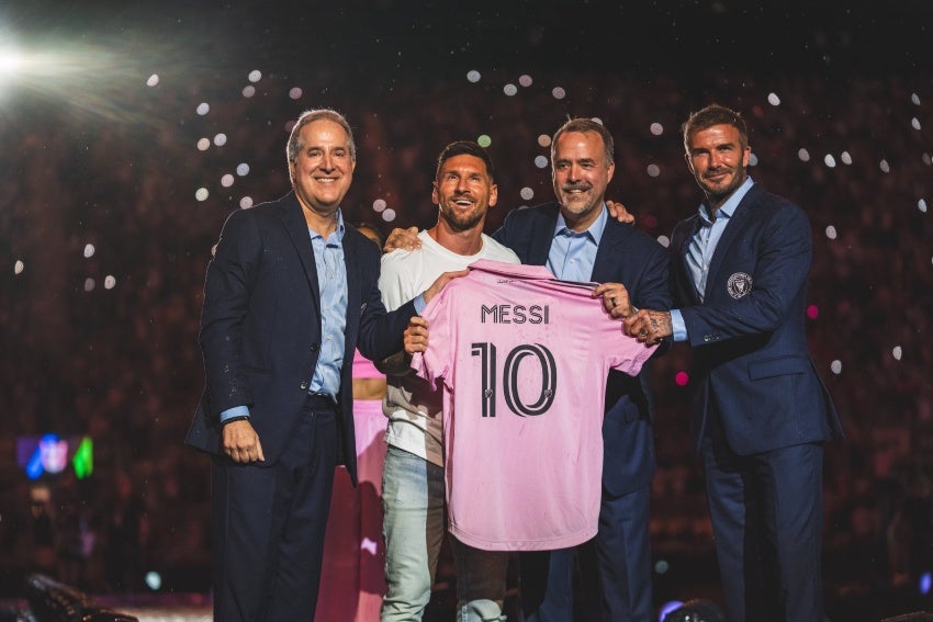 Messi en su presentación con el Inter de Miami