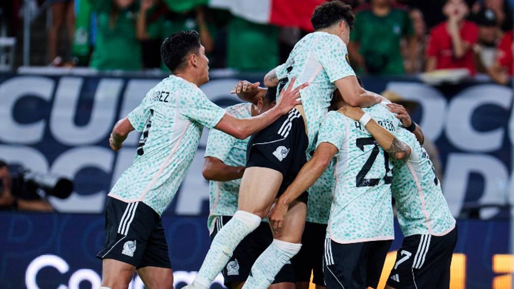 México celebra un gol en Copa Oro