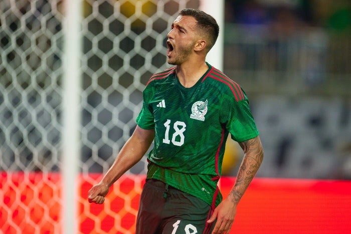 Chávez festeja un gol en la Copa Oro