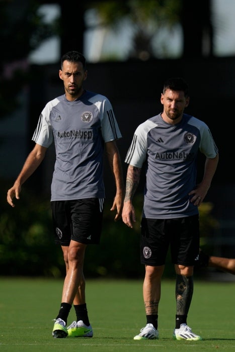 Messi y Busquets en el entrenamiento de Inter de Miami