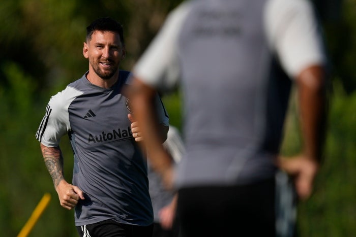 Messi durante en el entrenamiento de Inter de Miami