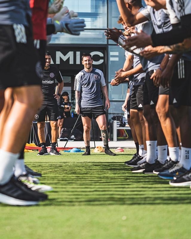 Messi durante un entrenamiento con el Inter Miami 