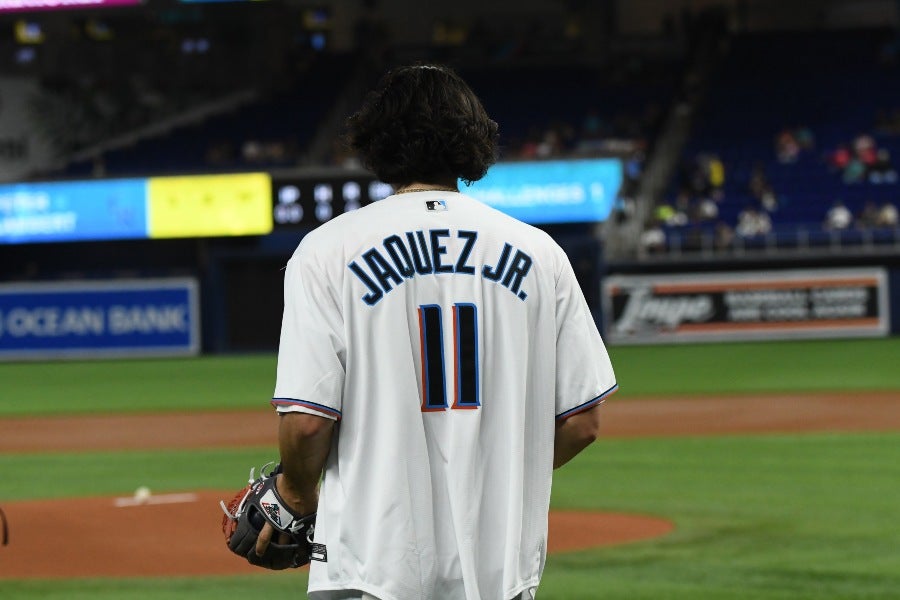 Jaime Jaquez estuvo en el LoanDepot Park