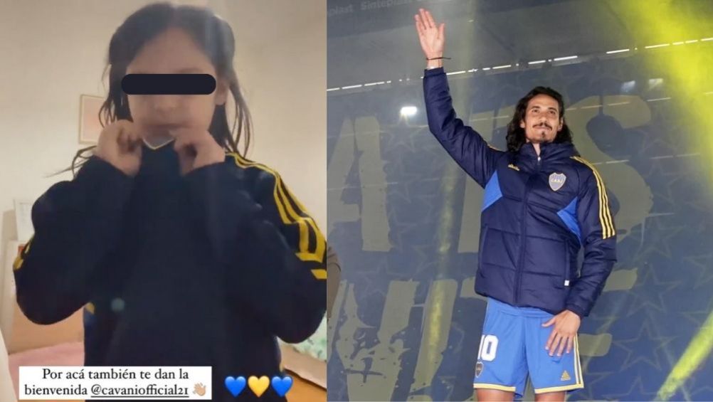 Hija de Pol Fernández da una tierna bienvenida a Edinson Cavani a Boca Juniors