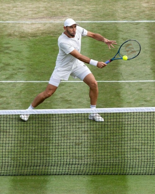 Santiago jugando en Wimbledon