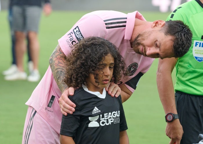 Lionel Messi previo al juego contra el Atlanta 