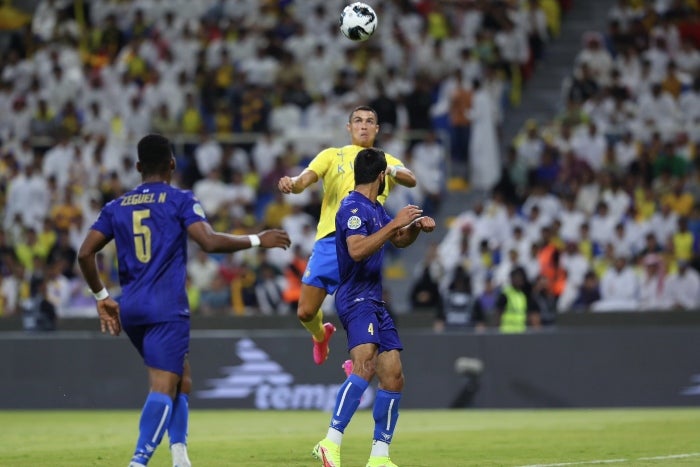 Cristiano Ronaldo en un partido con Al-Nassr