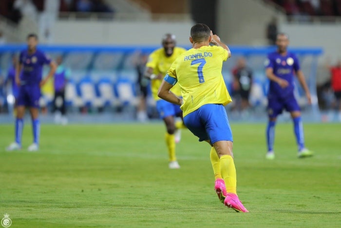 Cristiano Ronaldo en un partido con Al-Nassr