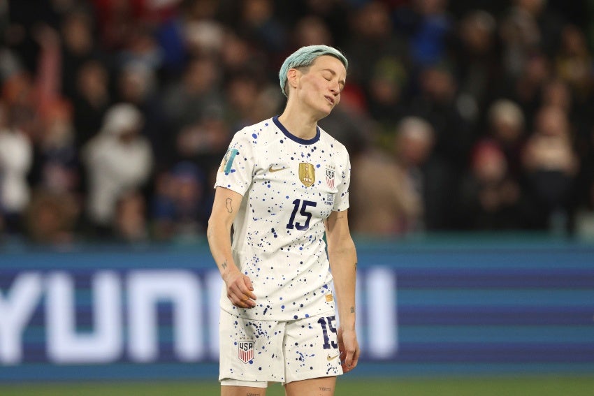 Rapinoe luego de tirar el penalti 