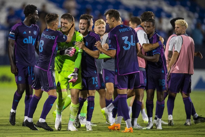 Festejo del equipo de Charlotte