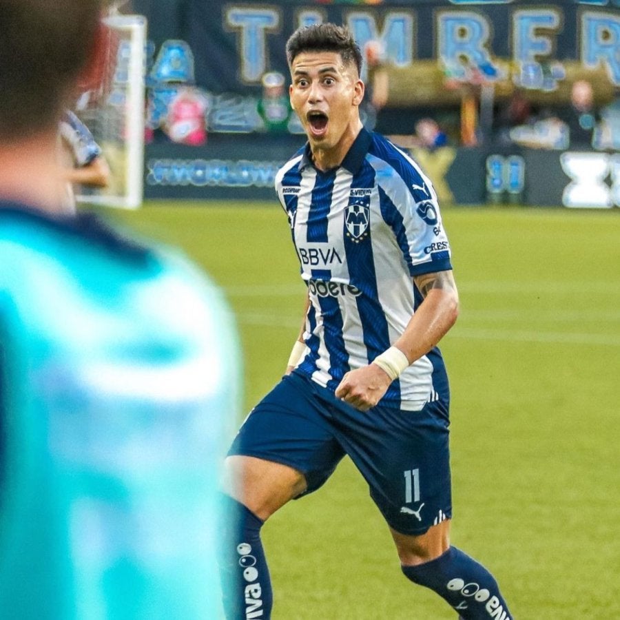 Maxi Meza festejando su gol en Leagues Cup