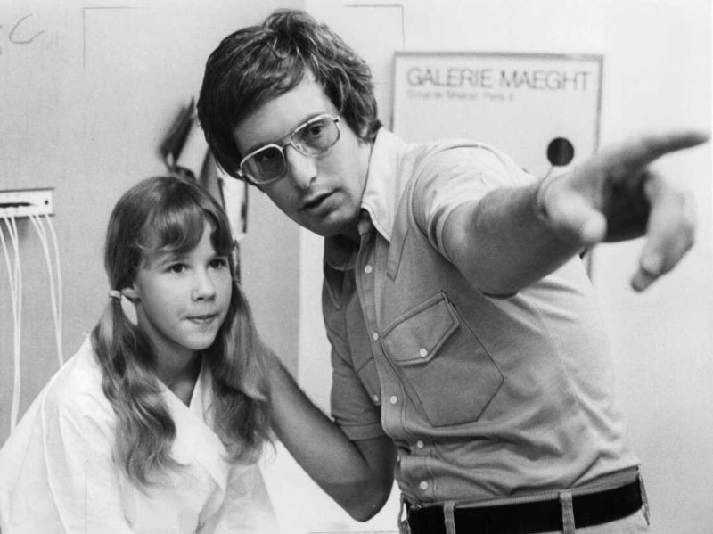 William Friedkin y Linda Blair durante el rodaje de El Exorcista.