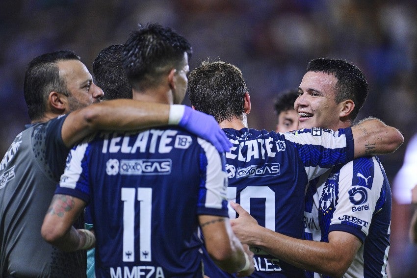 Rayados celebrando su pase a Cuartos de Leagues Cup