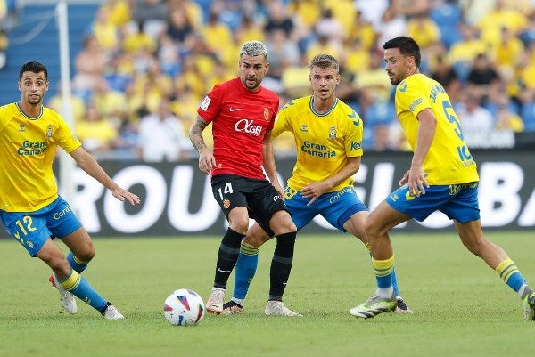 Las Palmas jugando contra el Mallorca