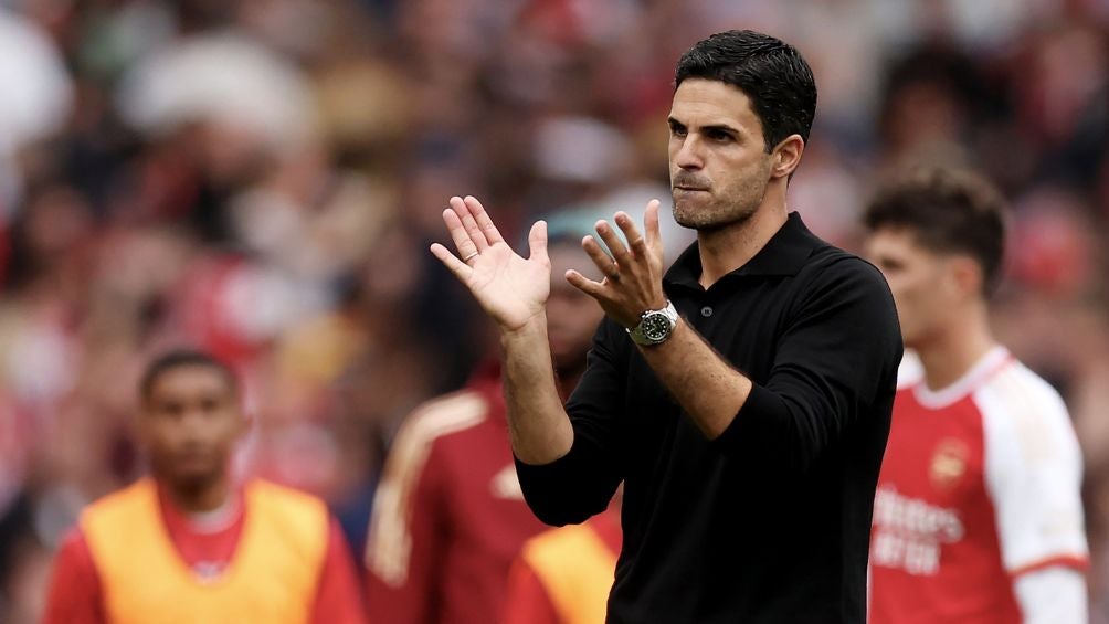 Mikel Arteta celebrando el triunfo del Arsenal