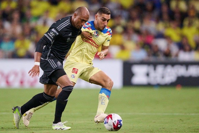 Cáceres durante el partido vs Nashville en Leagues Cup