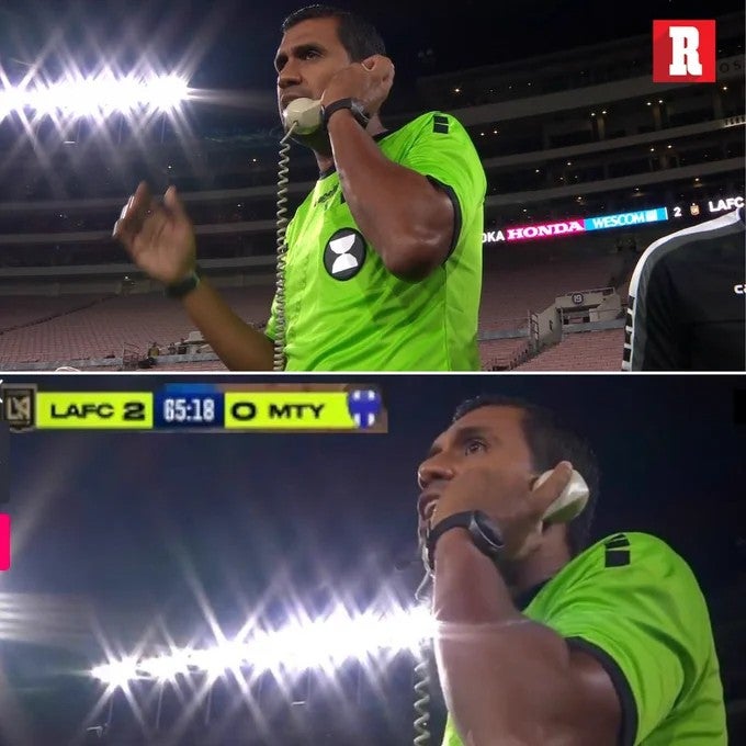 Héctor Said Martínez usa un teléfono ochentero en el LAFC vs Rayados