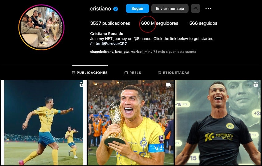 Cristiano Ronaldo es la primera persona en lograr los 500 millones de  seguidores en Instagram