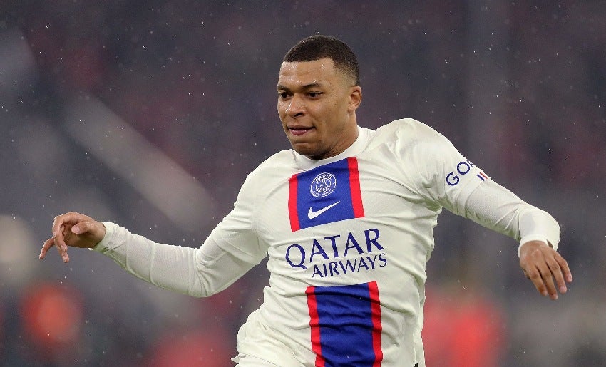 Mbappé en un partido del PSG