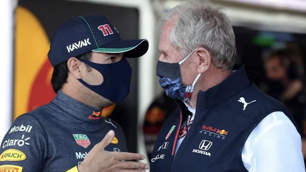 Helmut Marko con Sergio Pérez