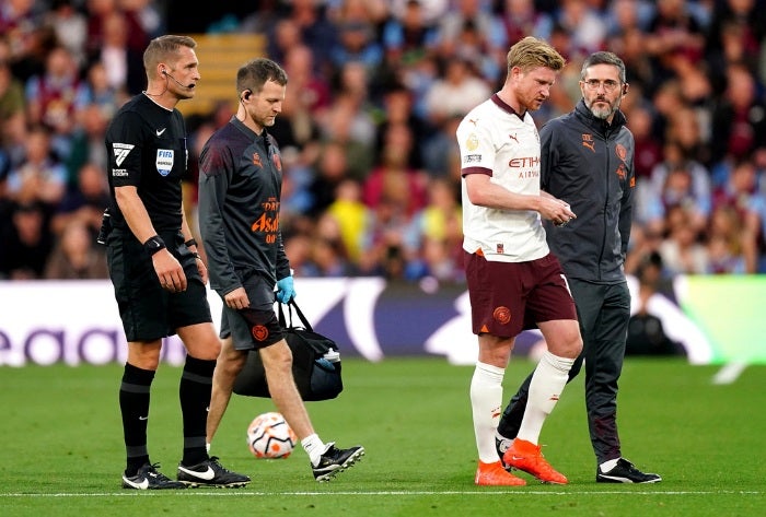 De Bruyne salió lesionado del juego vs Burnley