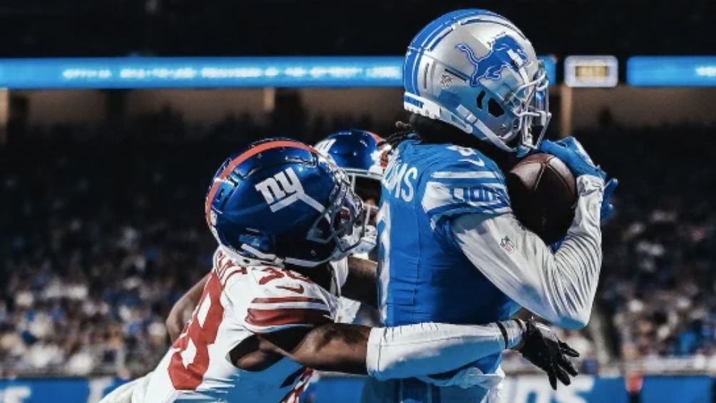 Lions en el juego ante Giants