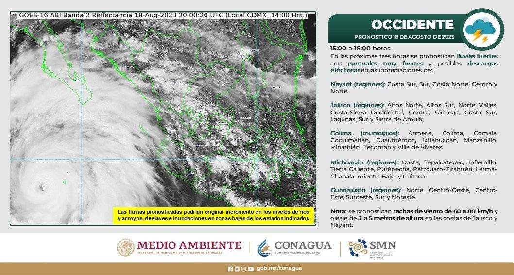 Información del Huracán Hilary 