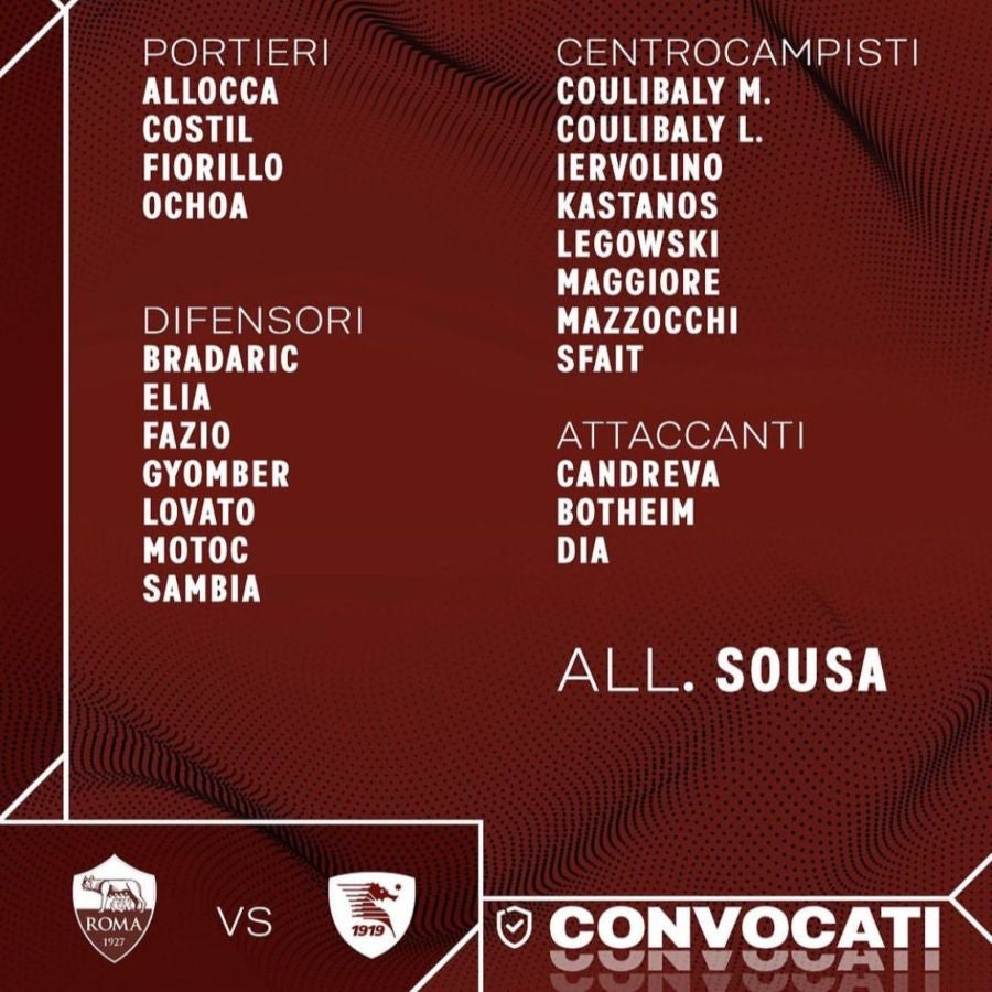 Convocatoria de la Salernitana