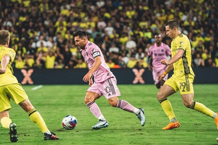 Messi jugando con el Inter Miami 