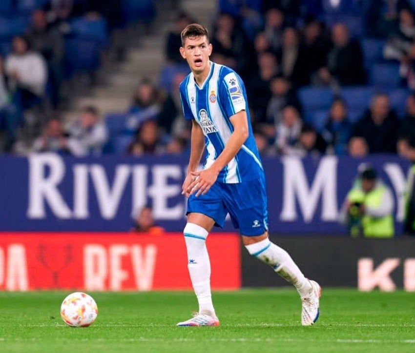 Cachorro Montes en un partido de Espanyol