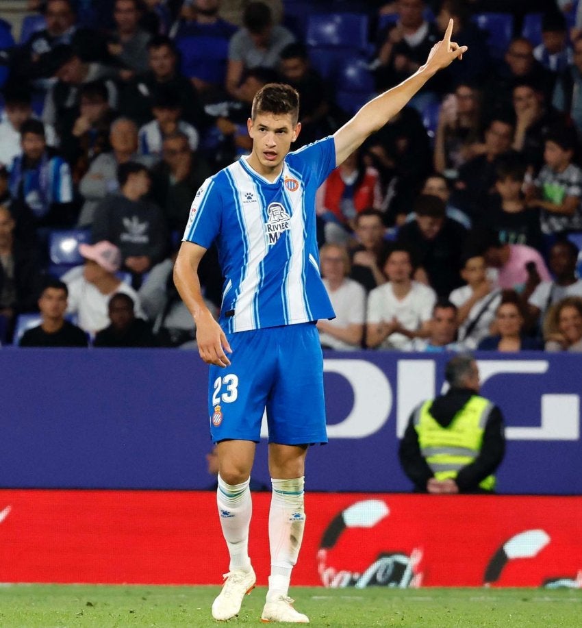 Cachorro Montes en un partido de Espanyol