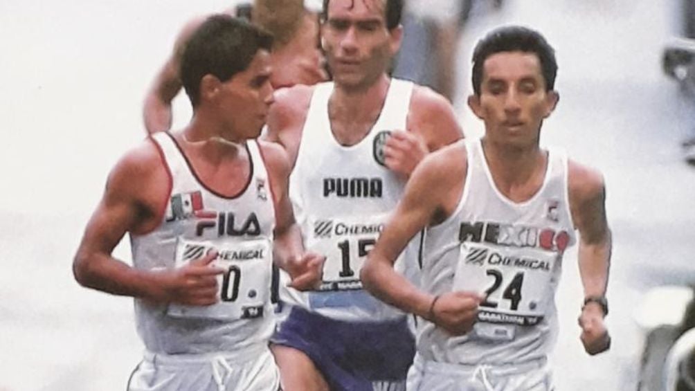 Benjamín Paredes durante un maratón