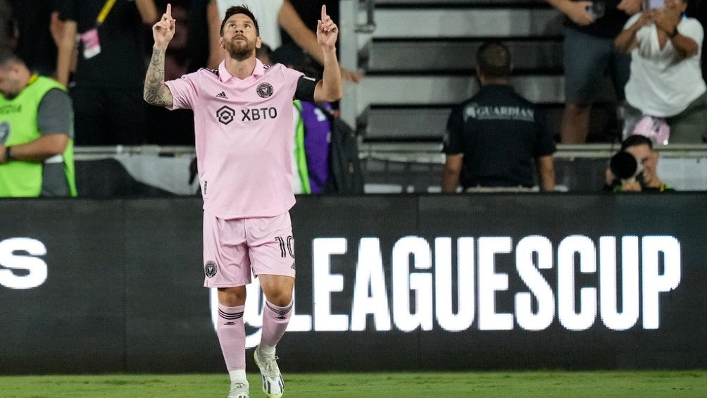 Messi celebra un gol con el Inter de Miami