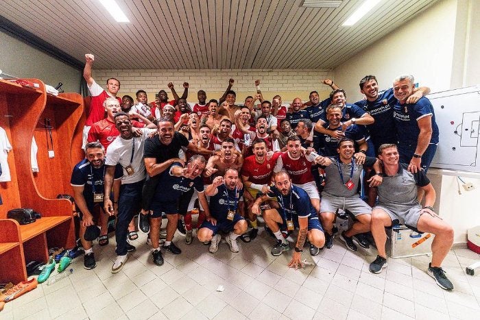 Sporting Braga celebrando su pase a Champions League 