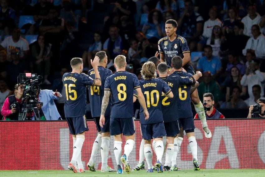 Jude Bellingham en celebración de gol con Real Madrid