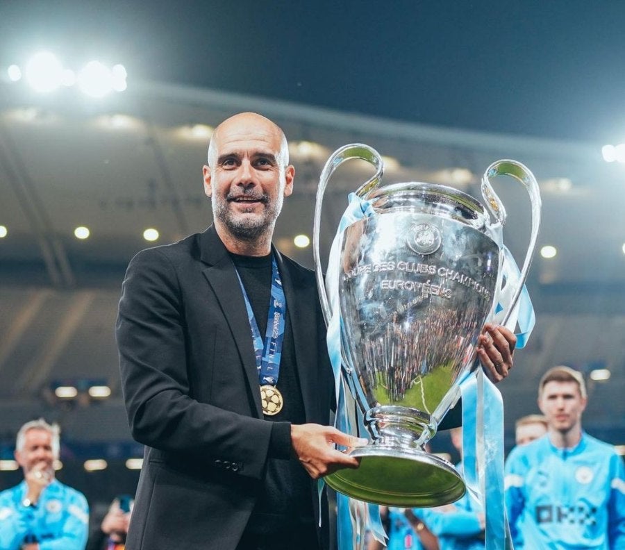 Pep Guardiola con la Champions League