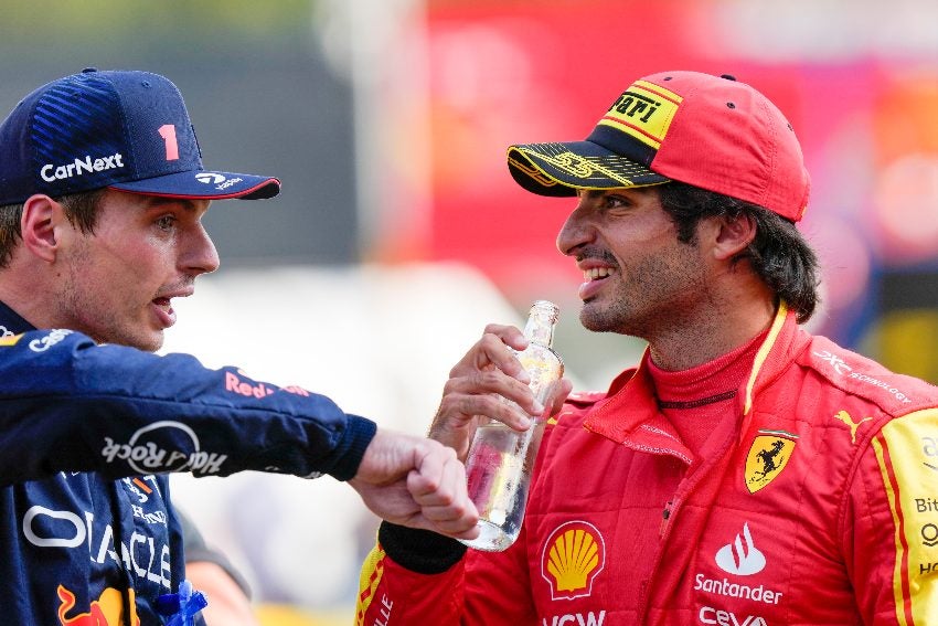 Verstappen y Sainz en el GP de Italia